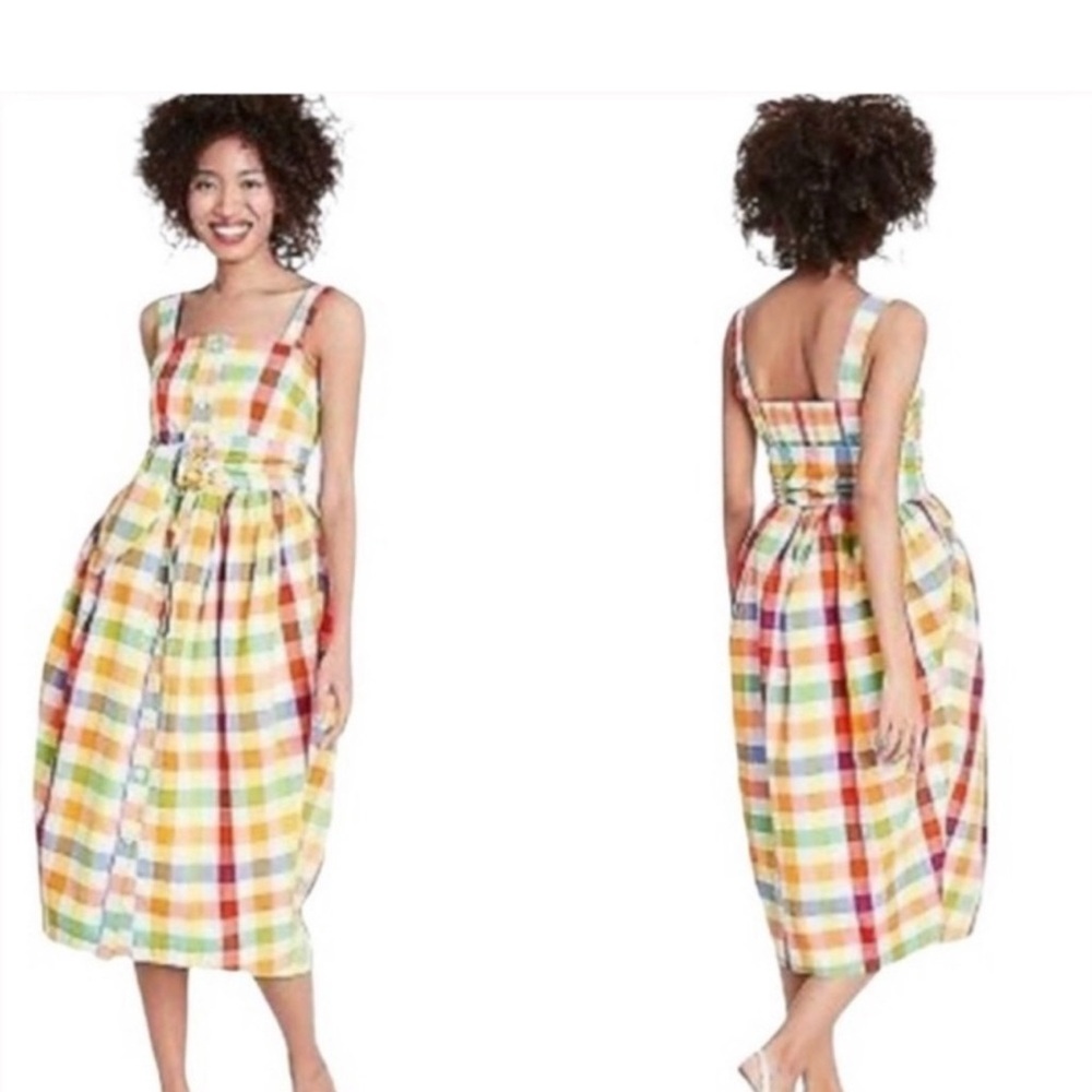 Christopher John Rogers Multicolor Plaid Kids Dress